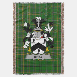 Irish Bray or McBray Coat of Arms Family Crest Ir Throw Blanket