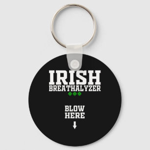 Irish Breathalyzer Blow Here Funny St Patricks Day Keychain