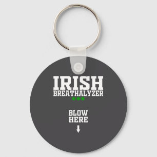 Irish Breathalyzer Blow Here Funny St Patricks Day Keychain