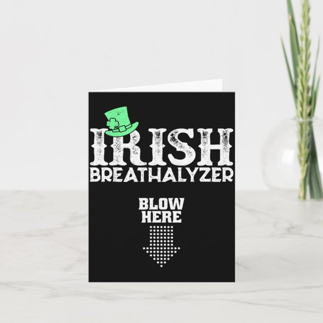 Irish Breathalyzer Blow Here St. Patrick's Day Dri Card (Front)