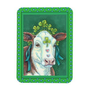 IRISH BRED ST. PATRICK'S DAY HEIFER, SHAMROCK COW MAGNET