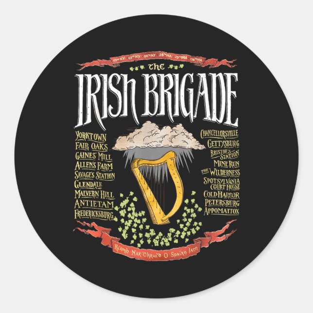 Irish Brigade Civil War  Classic Round Sticker (Front)