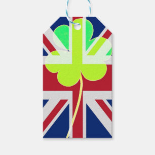 Irish British Flag Shamrock Clover St. Patrick UK Gift Tags
