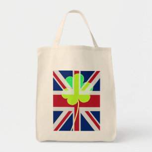 Irish British Flag Shamrock Clover St. Patrick UK Tote Bag