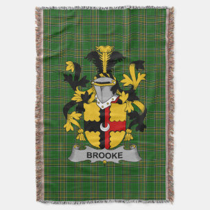 Irish Brooke Coat of Arms Family Crest Ireland Throw Blanket