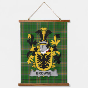 Irish Browne Coat of Arms Family Crest Hanging Tapestry