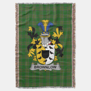 Irish Brownlow Coat of Arms Family Crest Ireland Throw Blanket