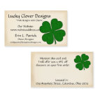 Irish Business Card :: Green Fabric Clover Design