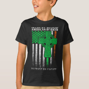 Irish By Blood American By Birth Ireland Mardi Gra T-Shirt