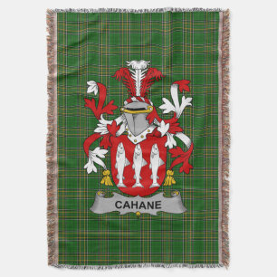 Irish Cahane or O_Cahane Coat of Arms Family Cres Throw Blanket