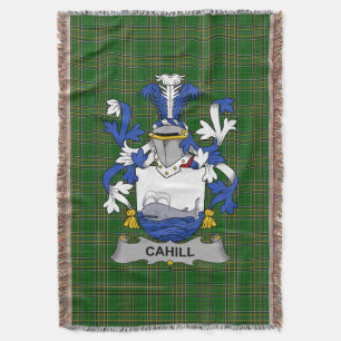 Irish Cahill or O_Cahill Coat of Arms Family Cres Throw Blanket