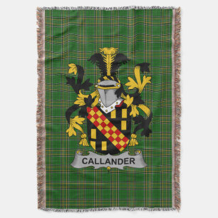 Irish Callander Coat of Arms Family Crest Ireland Throw Blanket