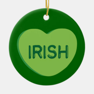 Irish Candy Heart Ceramic Ornament