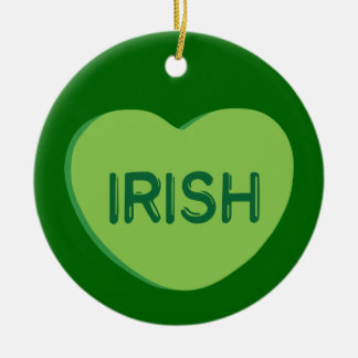 Irish Candy Heart Ceramic Ornament