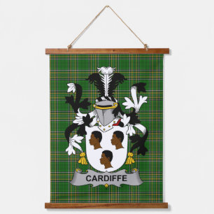 Irish Cardiffe Coat of Arms Family Crest Hanging Tapestry