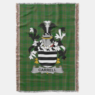 Irish Carrell Coat of Arms Family Crest Ireland Throw Blanket