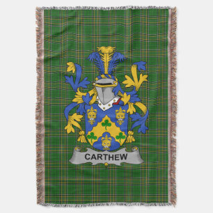 Irish Carthew Coat of Arms Family Crest Ireland Throw Blanket