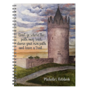 Irish castle and landscape watercolor Notebook