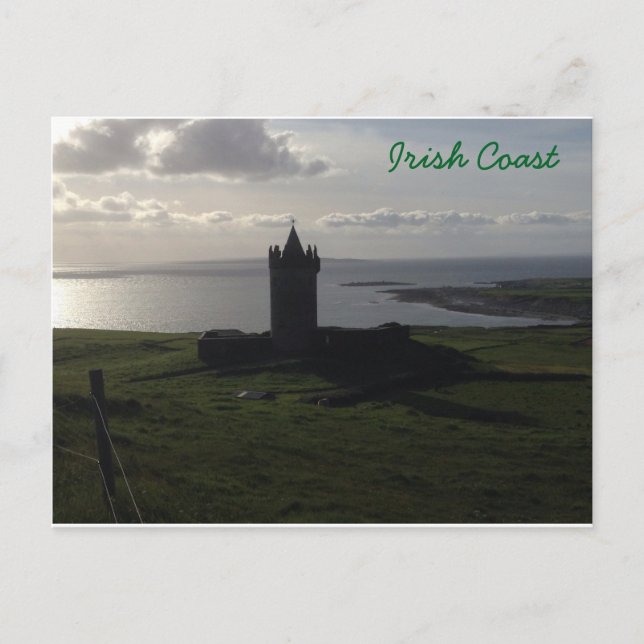 Irish Castle On The Coast Postcard (Front)