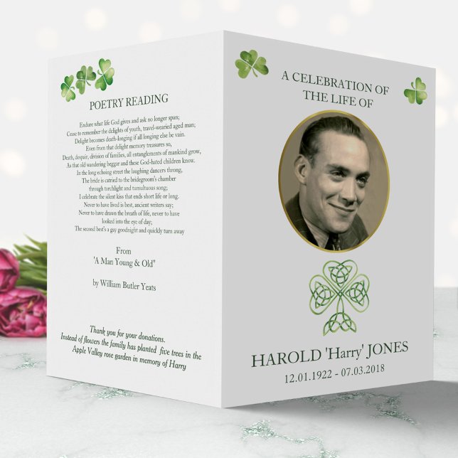 Irish Catholic funeral program, memorial (paper)  Flyer (Creator Uploaded)