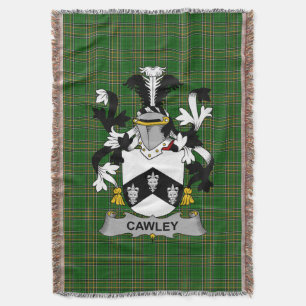 Irish Cawley or Cauley Coat of Arms Family Crest Throw Blanket