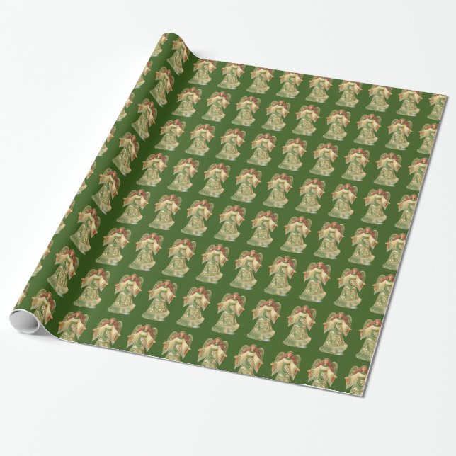 Irish Celtic Angel All Occasion Wrapping Paper (Unrolled)