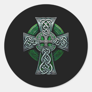 Irish Celtic Cross Knot Christian Holy Trinity Sco Classic Round Sticker