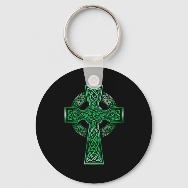 Irish Celtic Cross Knot Christian Holy Trinity Sco Keychain (Front)