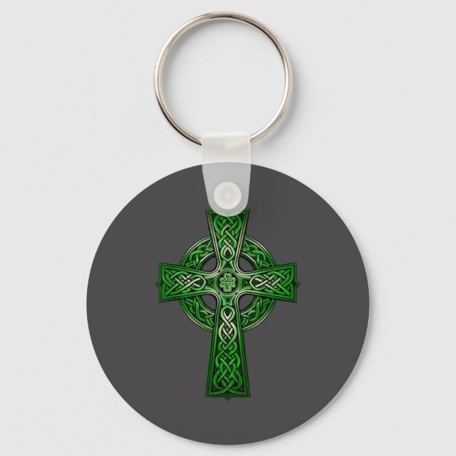 Irish Celtic Cross Knot Christian Holy Trinity Sco Keychain (Front)