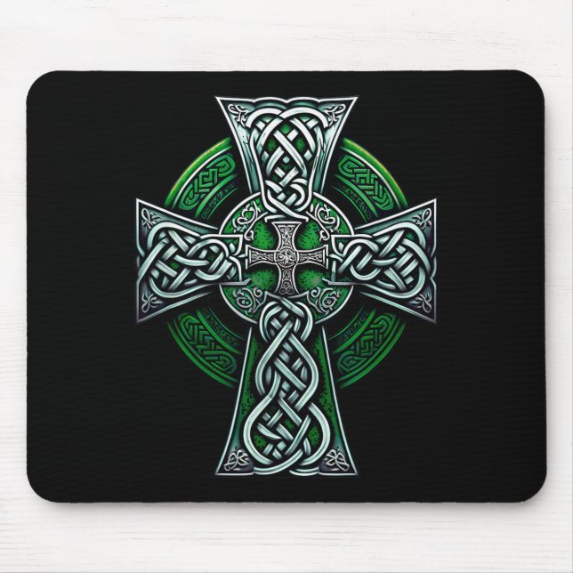 Irish Celtic Cross Knot Christian Holy Trinity Sco Mouse Pad (Front)