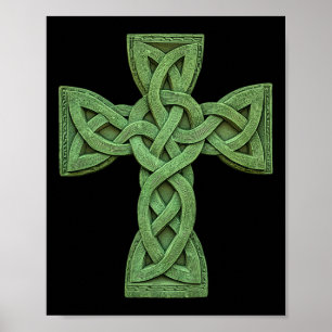 Irish Celtic Cross Knot Christian Holy Trinity Sco Poster