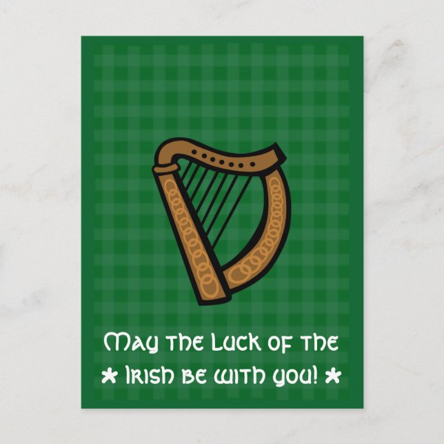 Irish Celtic Harp Saint Patrick's Day Postcard (Front)