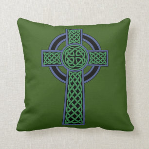 Irish Celtic Knot Cross Throw Pillow