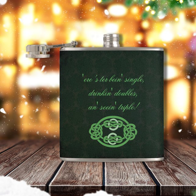 Irish Celtic Knot Green Hip Flask (Creator Uploaded)