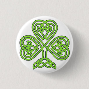 Irish Celtic Knot Heart 1 Inch Round Button