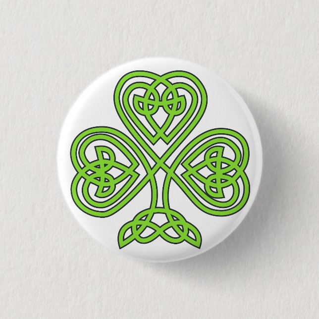 Irish Celtic Knot Heart 1 Inch Round Button (Front)