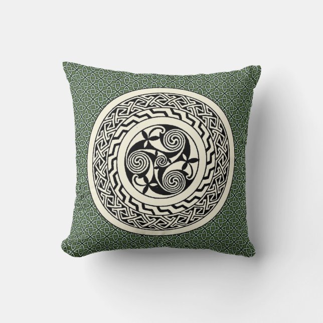 Irish Celtic Knot Reversible Throw Pillow (Front)