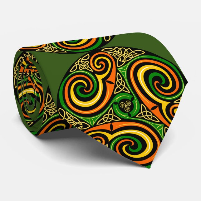 Irish Celtic Mandala Design St. Pat's Day Cravate (Roulé)