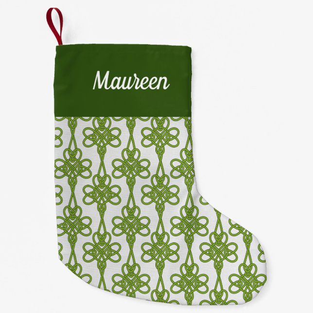 Irish Celtic Shamrock Christmas Stocking (Front)