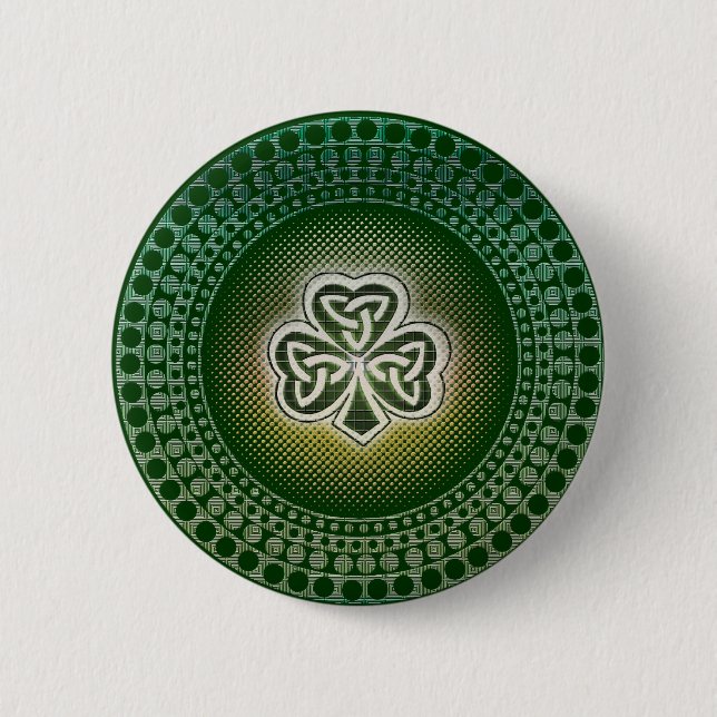 Irish celtic shamrocks badges 2 inch round button (Front)