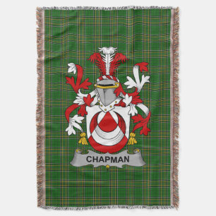 Irish Chapman Coat of Arms Family Crest Ireland Throw Blanket