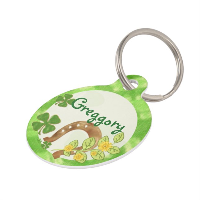Irish Charm Whimsical PETS PERSONALIZED Pet Tag (Side)