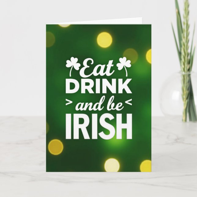Irish Cheer Glitter Texture Card (Front)