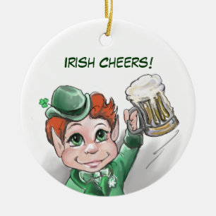 Irish Cheers! Portrait Round Ornament