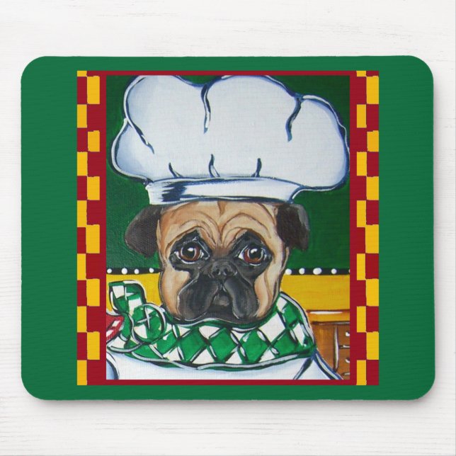 Irish Chef Pug Mouse Pad (Front)