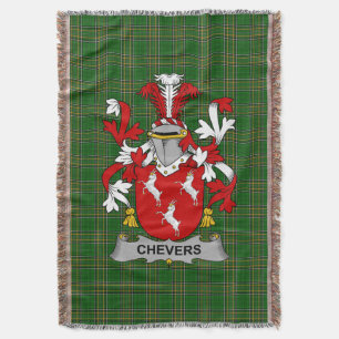 Irish Chevers Coat of Arms Family Crest Ireland Throw Blanket