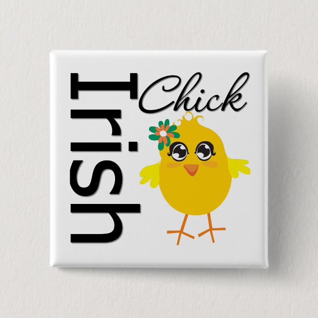 Irish Chick 2 Inch Square Button (Front)