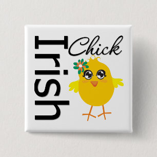 Irish Chick 2 Inch Square Button