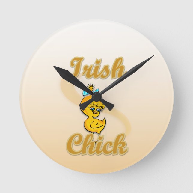 Irish Chick Round Clock (Front)