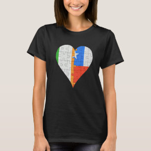 Irish Chilean Flag Heart T-Shirt